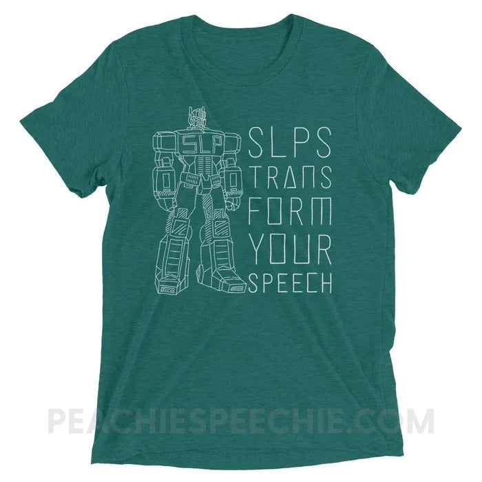 Transform Speech Tri-Blend Tee - Teal Triblend / XS - T-Shirts & Tops peachiespeechie.com