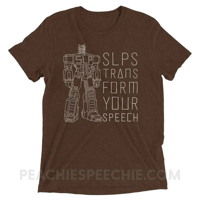 Transform Speech Tri-Blend Tee - Brown Triblend / XS - T-Shirts & Tops peachiespeechie.com