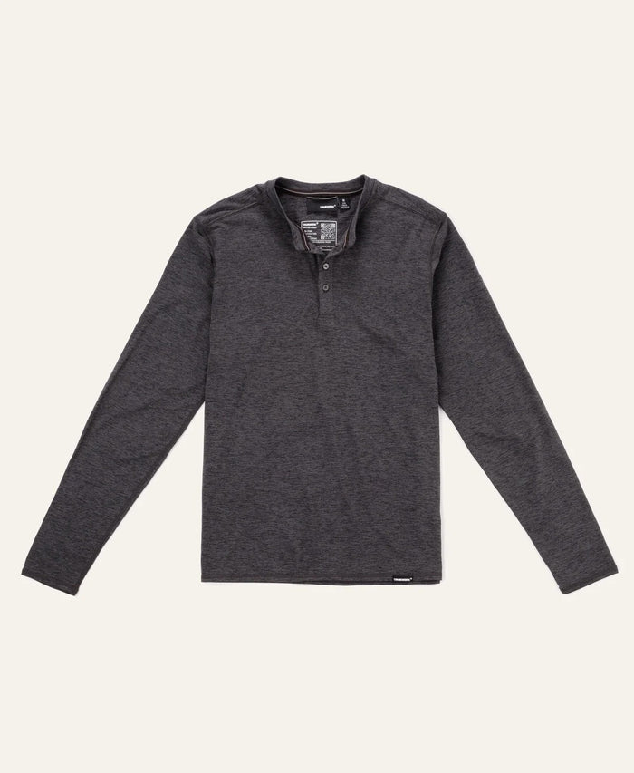 TRUEWERK Men's B2 Midweight Henley Long Sleeve Shirt Long Sleeve T-Shirts TRUEWERK Black 2XL Reg
