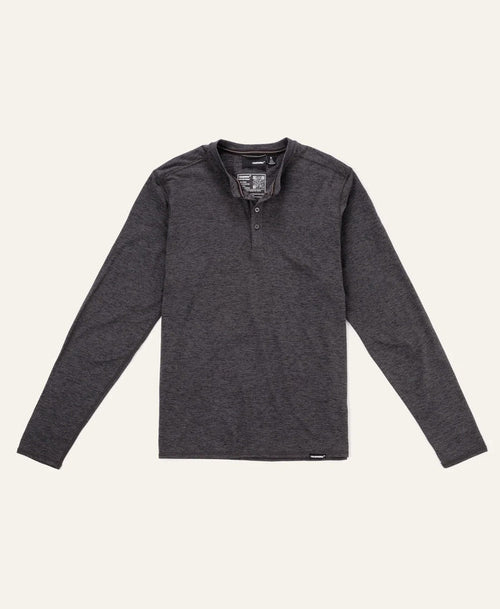 TRUEWERK Men's B2 Midweight Henley Long Sleeve Shirt Long Sleeve T-Shirts TRUEWERK Black 2XL Reg