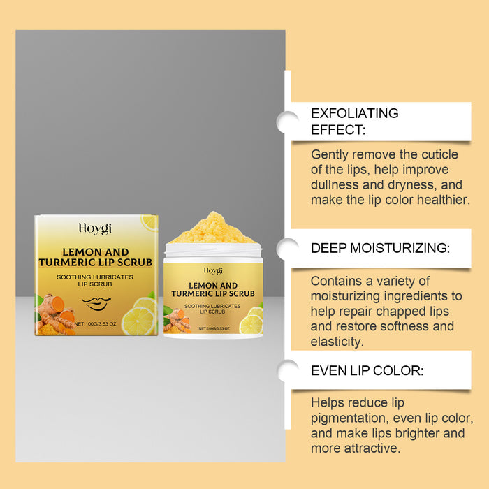 Turmeric Lemon Lip Scrub Cream Moisturizing And Drying