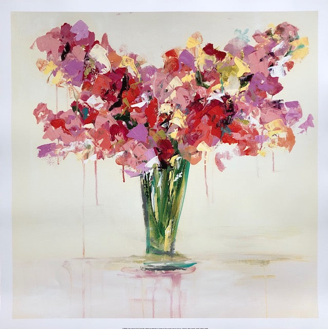 Vase of Red and Pink painting Emma Bell - Christenberry Collection