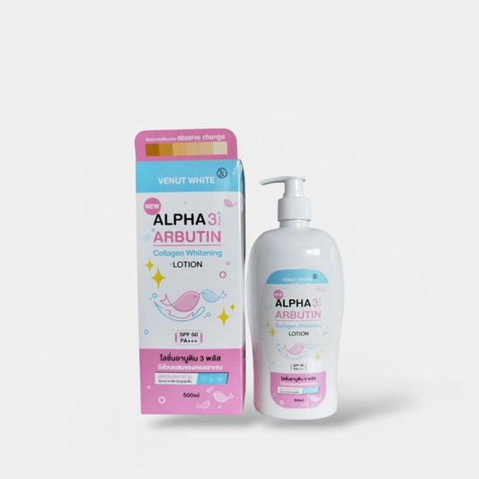 Venut White Alpha Arbutin 3+ Collagen Whitening Lotion 500ml لوشن تبييض فينوت وايت ألفا أربوتين 3+ بالكولاجين