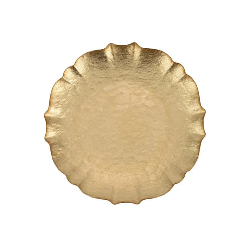 Vietri - Baroque Glass Salad Plate - Gold - Findlay Rowe Designs