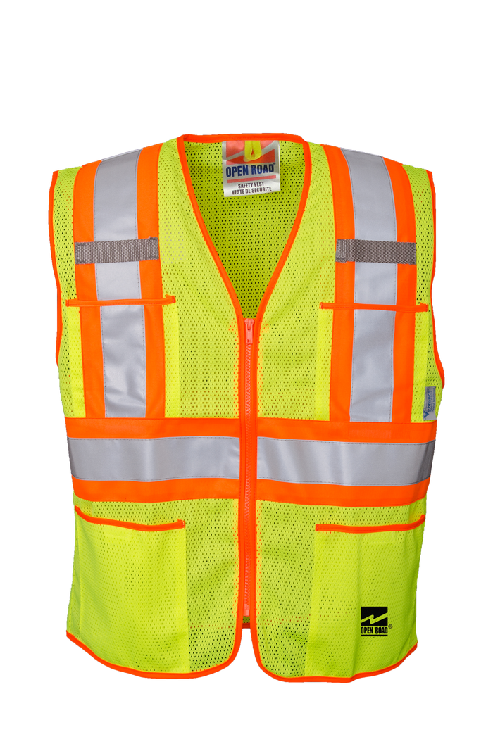 Viking Men's Open Road® Zipper Safety Vest_Green Vests Viking