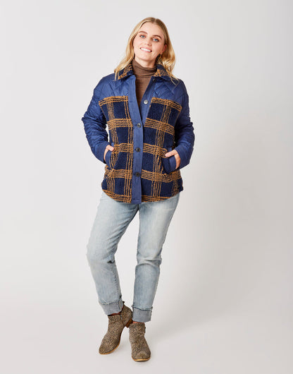 Vineyard Shacket: Navy Plaid - FINAL SALE