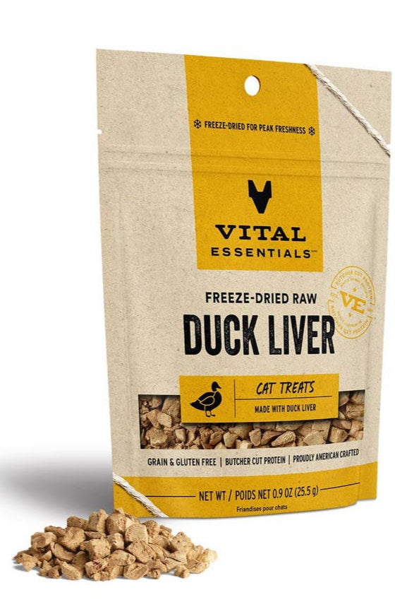 Vital Essentials Duck Liver FD Cat Treats 0.9 oz - Dog.Dog.Cat.