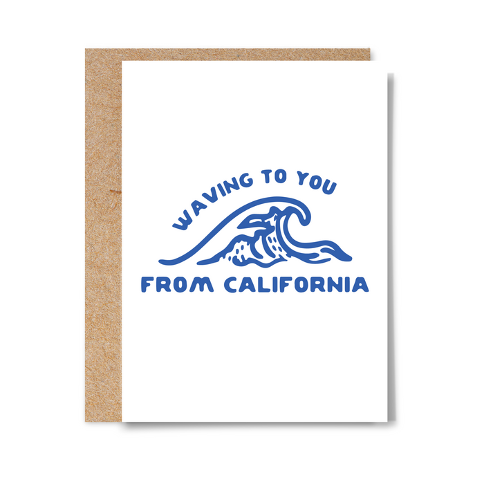 Waving from California Card