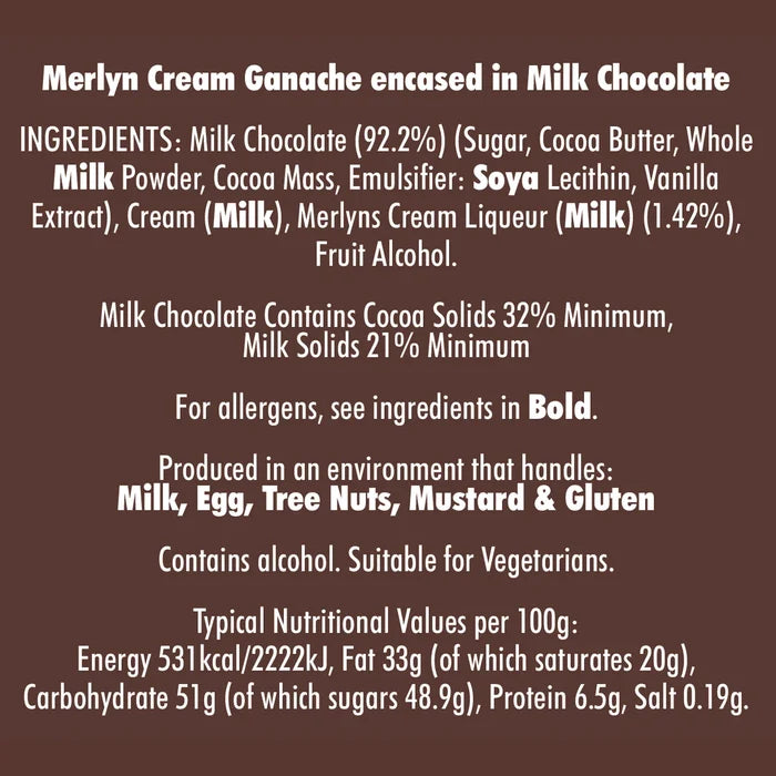 Wickedly Welsh - 'Merlyn Welsh Cream Liqueur Chocolates'