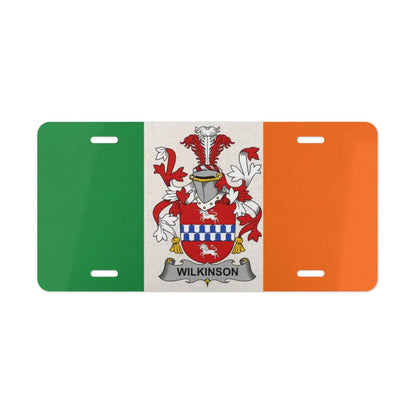 Irish flag license plate featuring the Wilkinson family crest