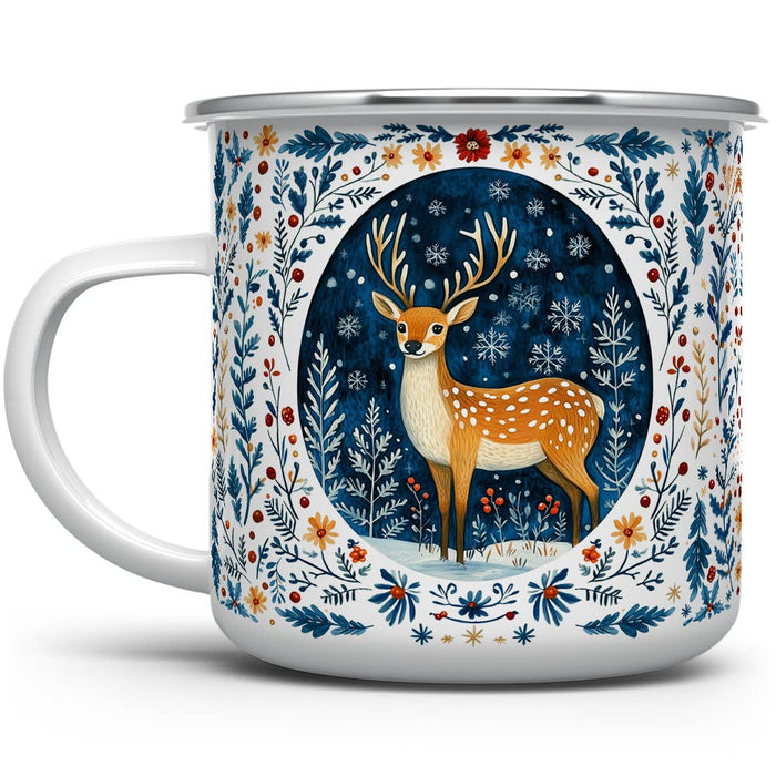 Winter Woodland Deer Campfire 16oz Mug