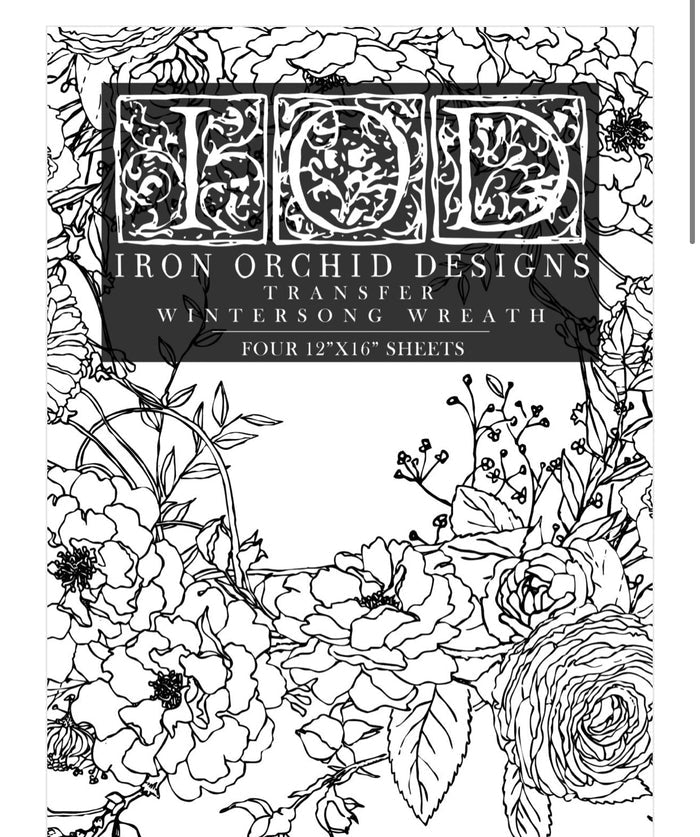 Winter's Song Wreath IOD Transfer 12×16