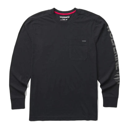 Wolverine Men's Classic Graphic Long Sleeve Pocket Tee Long Sleeve T-Shirts Wolverine Black 2XL Reg