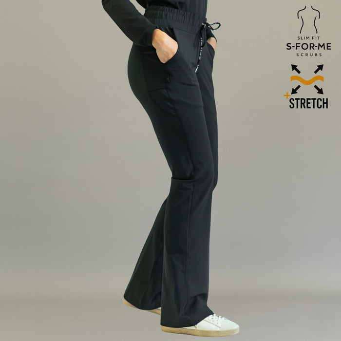 Women’s 915 Super Stretch Black Flare Scrub Pants