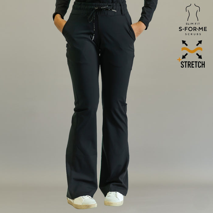 Women’s 915 Super Stretch Black Flare Scrub Pants