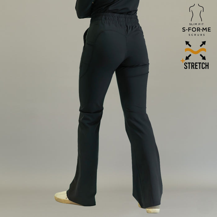 Women’s 915 Super Stretch Black Flare Scrub Pants