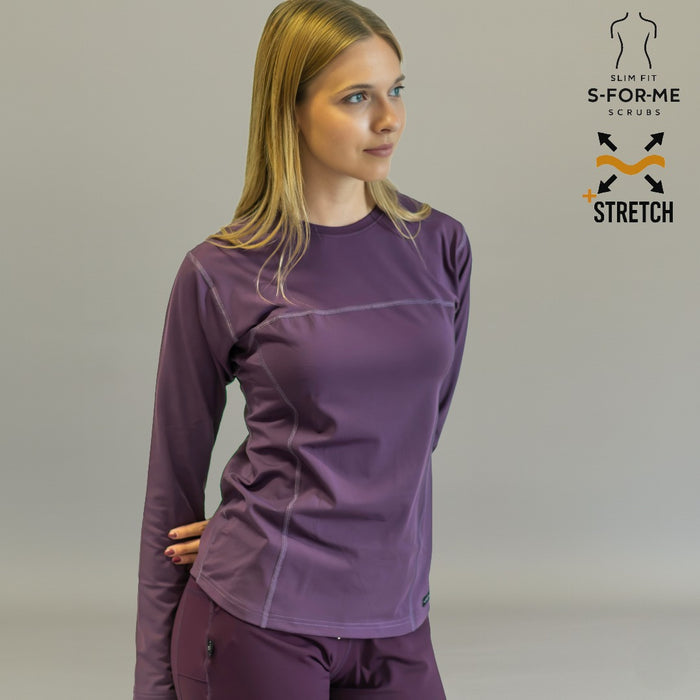 Women's Long Sleeve Underscrub | Purple Super Stretch