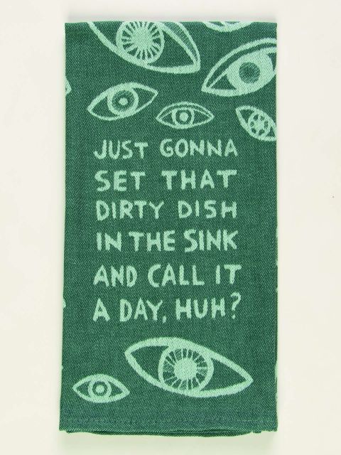 WOVEN TEA TOWEL DISH IN THE SINK