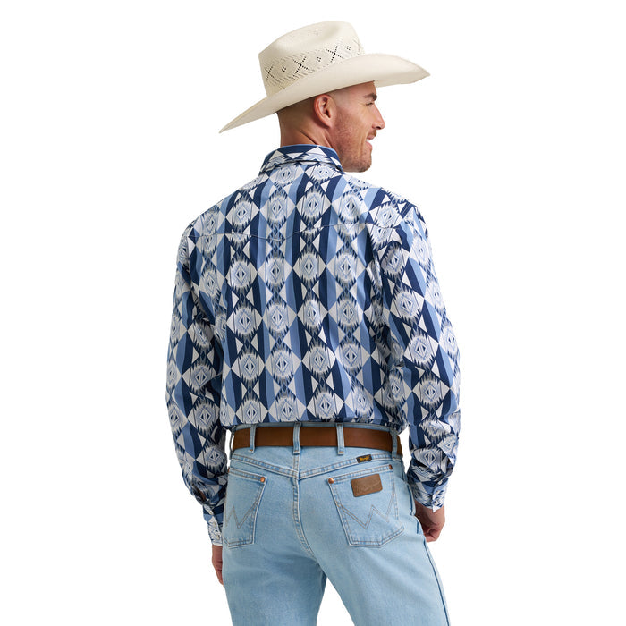 Wrangler Men's Checotah® Long Sleeve Western Snap Printed Shirt Work Shirts Wrangler