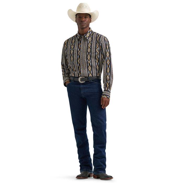 Wrangler Men's Checotah® Long Sleeve Western Snap Printed Shirt Work Shirts Wrangler
