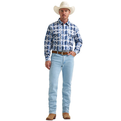 Wrangler Men's Checotah® Long Sleeve Western Snap Printed Shirt Work Shirts Wrangler