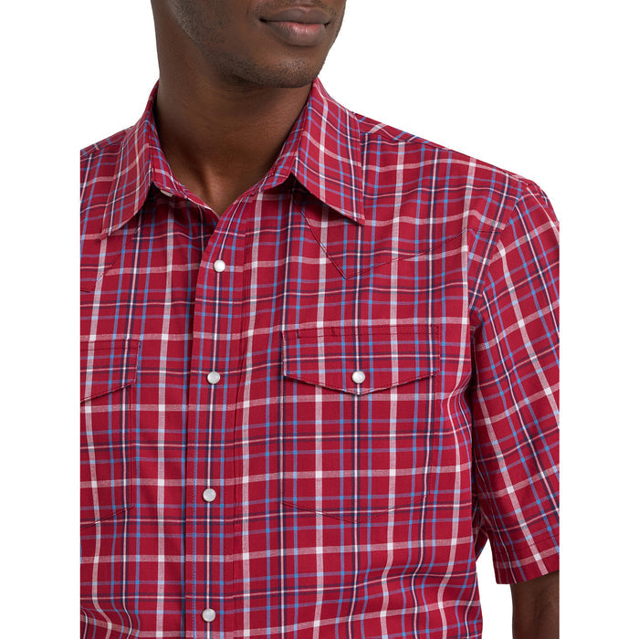 Wrangler Men's Wrinkle Resist Western Pearl Snap Work Shirt Work Shirts Wrangler