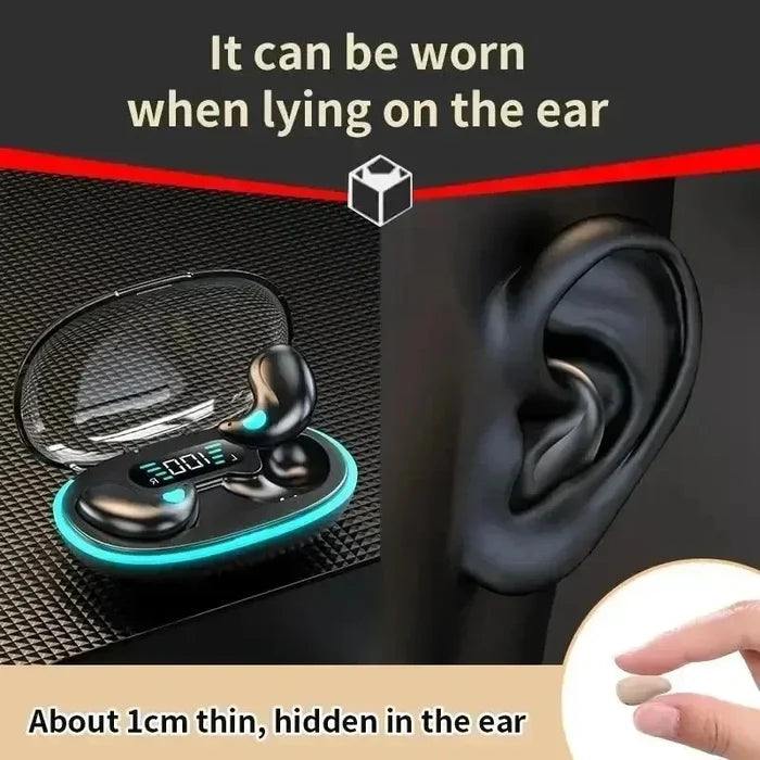 X55 Invisible Wireless Earbuds - Bluetooth 5.3, IPX5 Waterproof, Noise Reduction for Sports