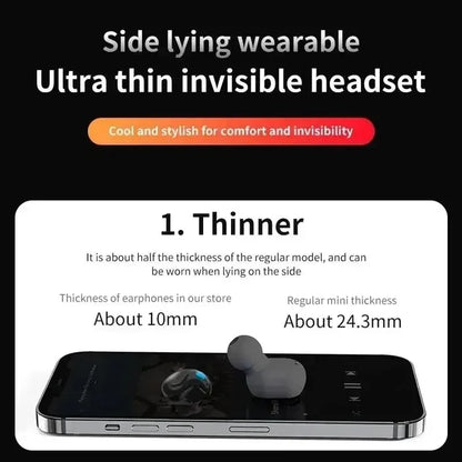 X55 Invisible Wireless Earbuds - Bluetooth 5.3, IPX5 Waterproof, Noise Reduction for Sports