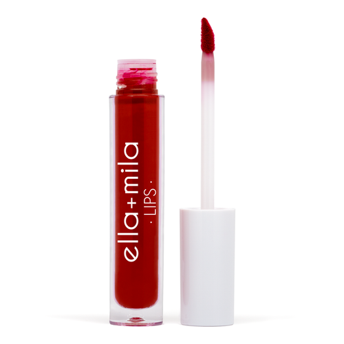Velvet Matte You Red My Mind classic red liquid lipstick tube with applicator wand – ella+mila Lips