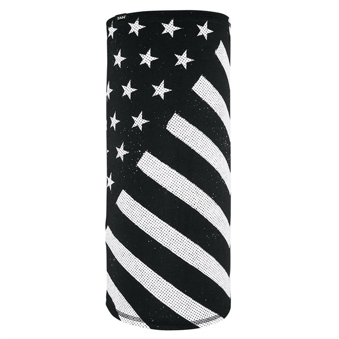 ZAN Headgear Motley Tube® Sportflex® UPF50+_Black/White Flag Gaiters & Masks Zan Headgear Flag OS