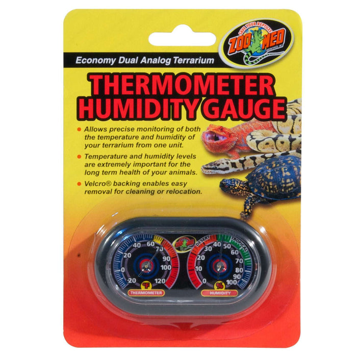 Zoo Med Analog Thermometer / Humidity Gauge:Jungle Bob's Reptile World